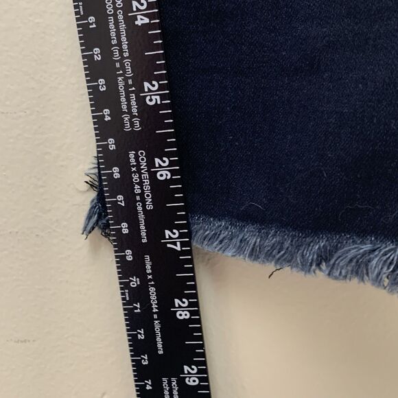 Just Black High Rise Button Fly Skinny Jeans Women’s Size 30 Dark Wash Frayed - Picture 4 of 8